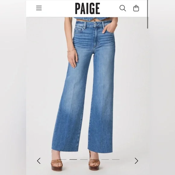 NWT Size 32 - Pagie Anessa Cotton Wide Leg Jean FLAMENCO DISTRESSED - Picture 3 of 15